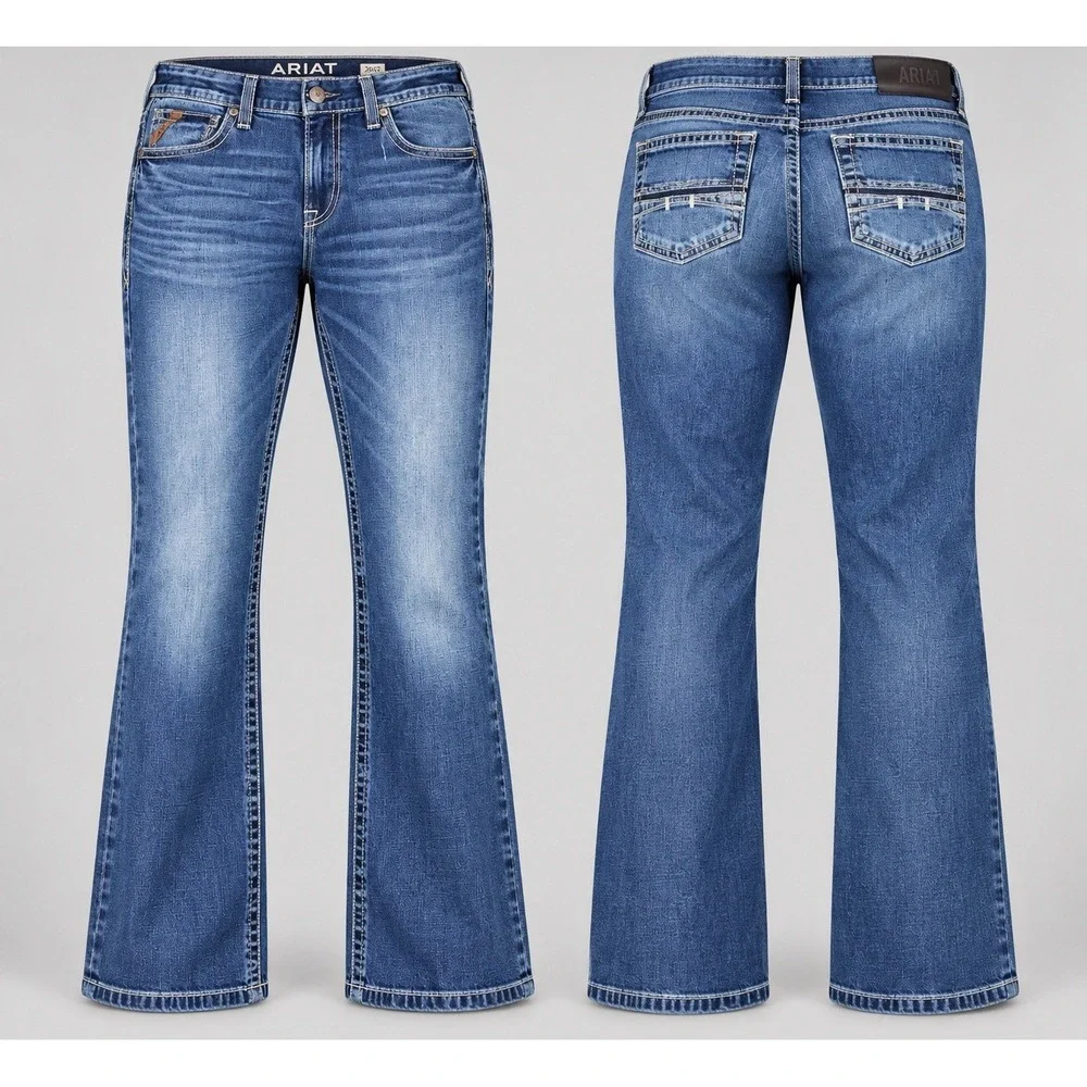 Ariat M7 jeans mens 36x32 Slim Fit Straight Leg Jeans Medium Wash workwear